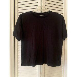 Christian Siriano NY 100% PIMA Cotton Black Short Sleeve Tee Sz Small Minimalist